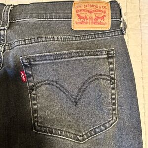 Levi's Black-Grey Washed Denim Boyfriend Jeans with Red Tab